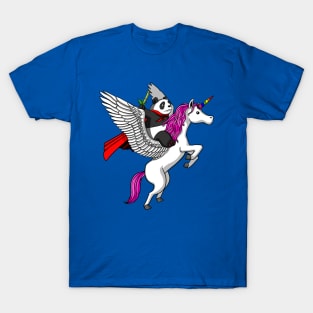 Panda Bear Riding Magical Unicorn T-Shirt